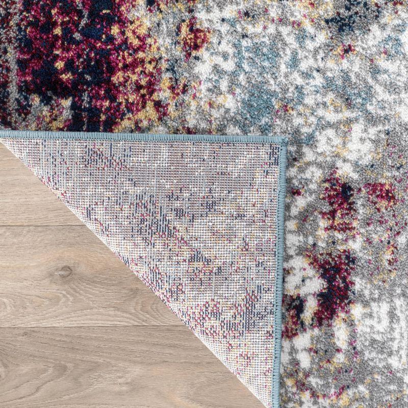 World Rug Gallery Distressed Abstract Watercolor Multi 5' x 7' Area Rug