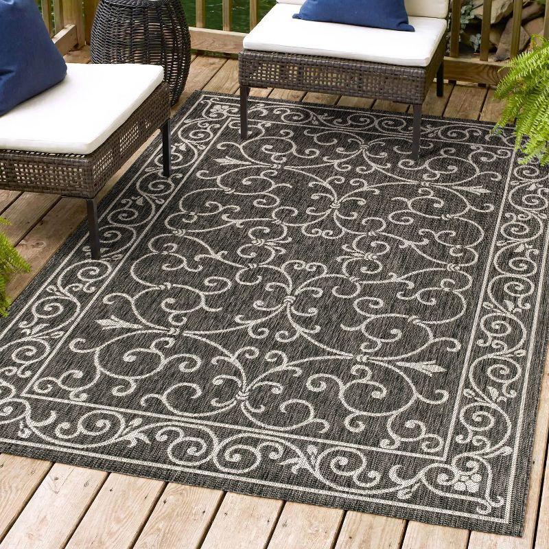 Charleston Vintage Filigree Textured Weave Indoor/Outdoor Area Rug  - JONATHAN Y