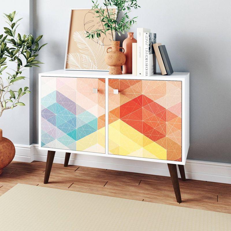 Avesta 2.0 Double Side Table White - Manhattan Comfort: Modern Corner Accent Table, Bedroom & Office Use