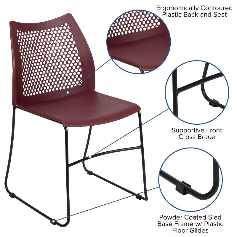 Flash Furniture Antonia 661 lb. Capacity Stack Chair with Air-Vent Back and Powder Coated Sled Base
