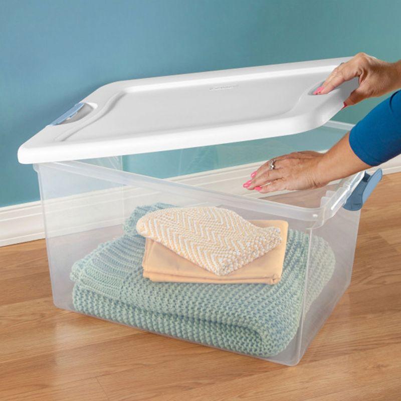 Sterilite Plastic Clear Stackable Latching Storage Box Container