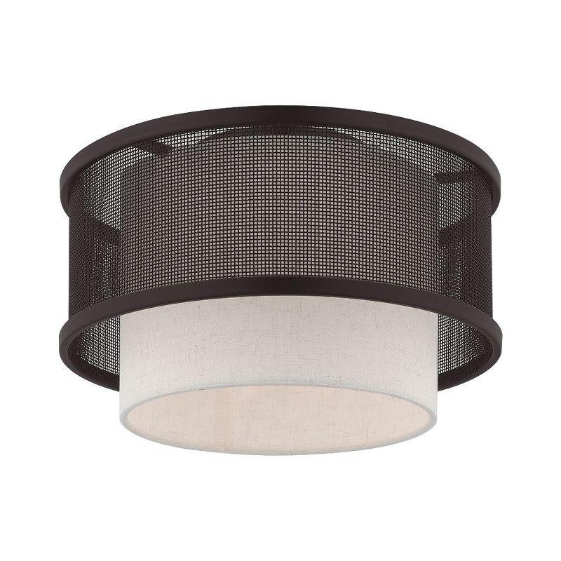Livex Lighting Braddock 1 - Light Flush Mount in  Bronze
