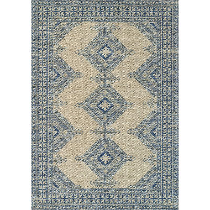 Momeni 3'3"x5' Anatolia Kez Medallion Machine Loomed Area Rug Ivory: Classic Rectangle, Low Pile Wool & Nylon