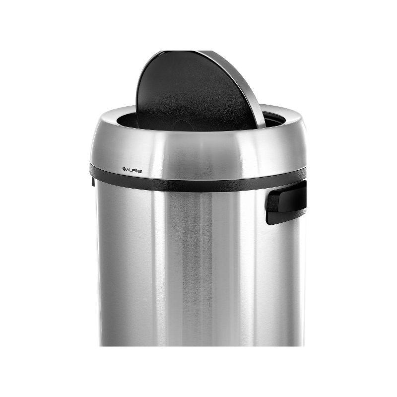 Fingerprint Resistant Stainless Steel 17 Gallon Swing Lid Trash Can