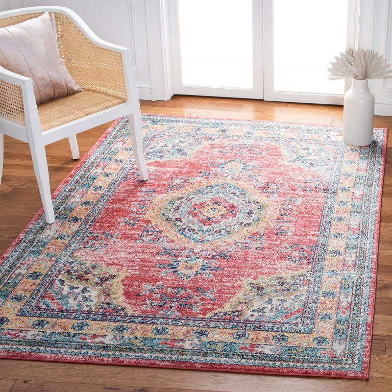 Light Blue Elegance 4' x 6' Hand-Knotted Synthetic Area Rug