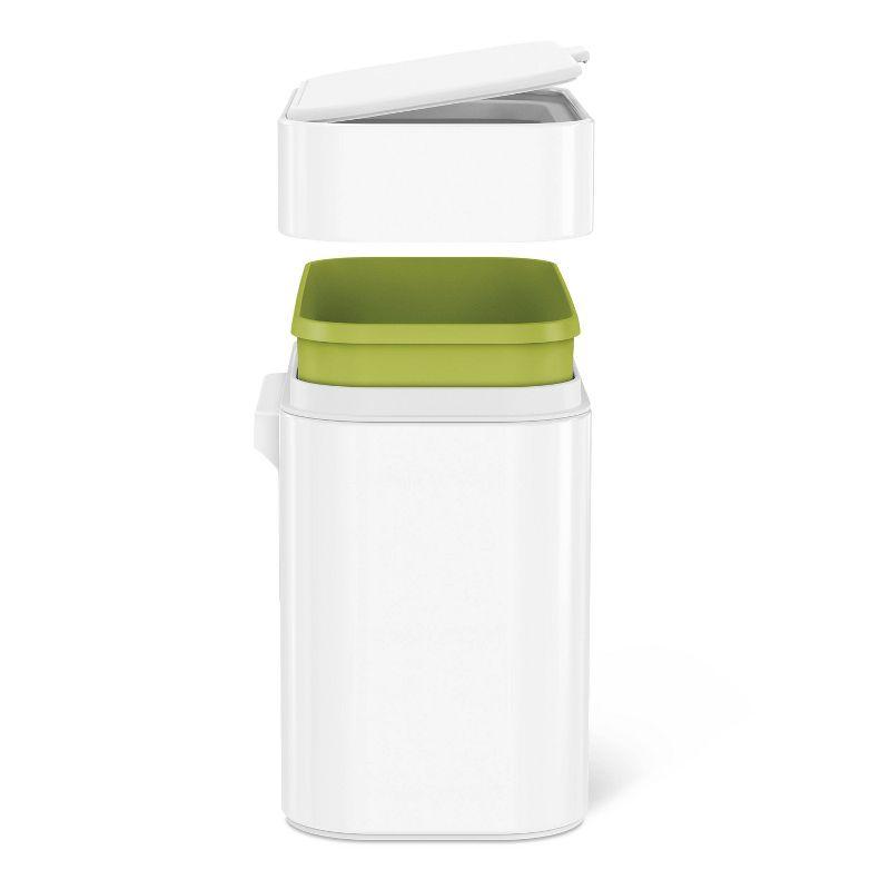 Simplehuman 4 Liter Compost Caddy, White Steel