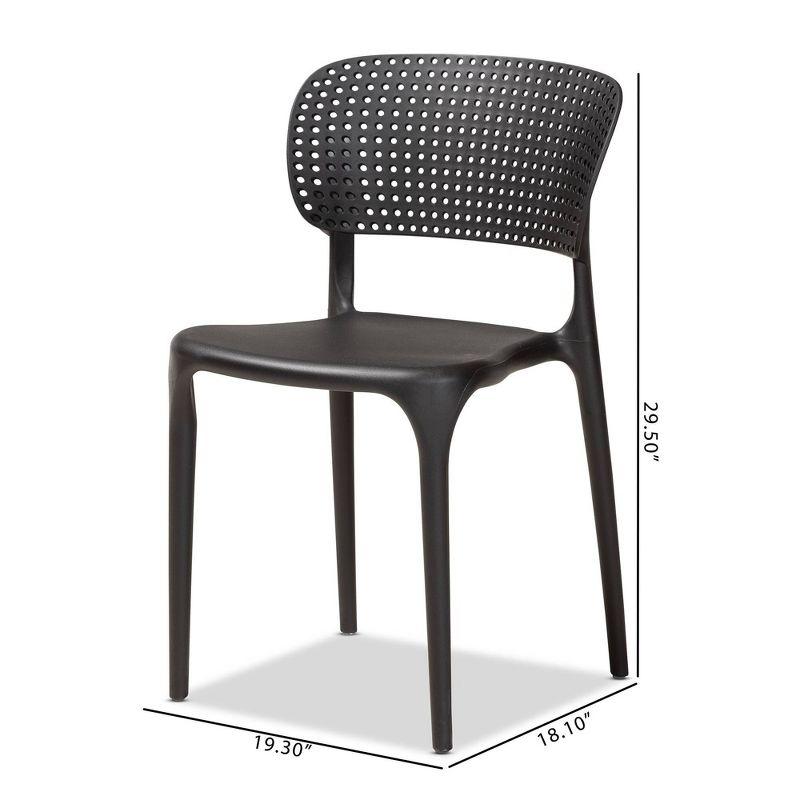 4pc Rae Plastic Stackable Dining Chair Set - Baxton Studio