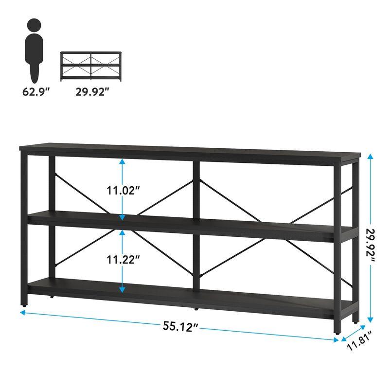 Tribesigns 55 Inches 3 Tiers TV Stand Console Long Sofa Table