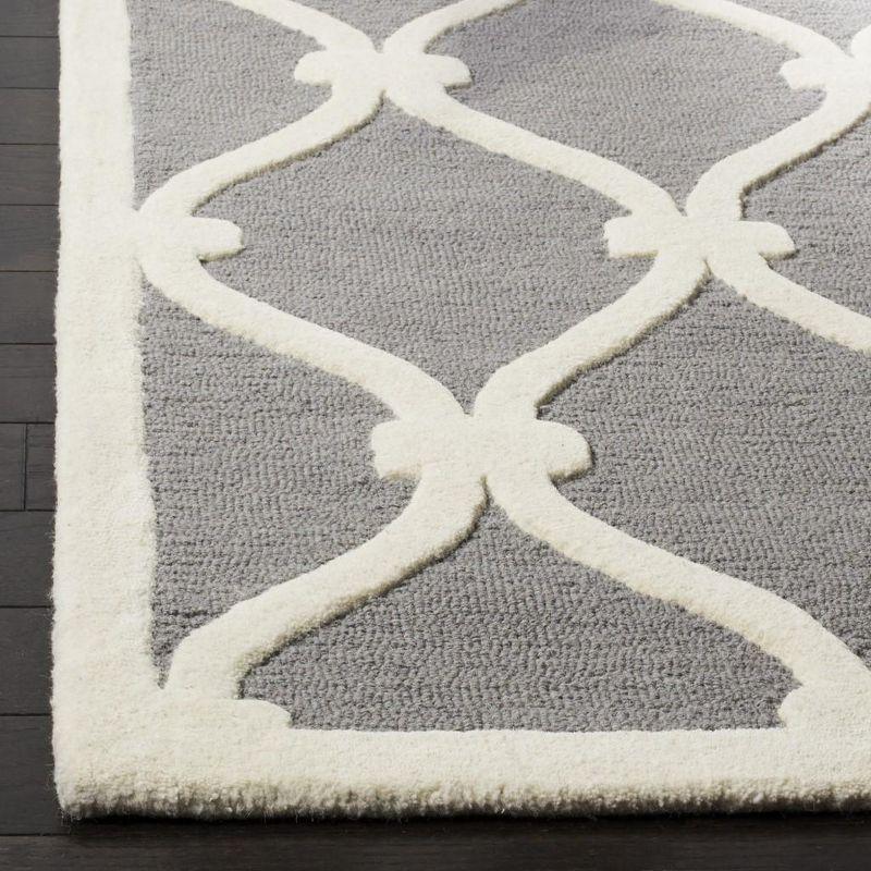 Hand-Tufted Dark Grey & Ivory Wool Area Rug 6' x 9'