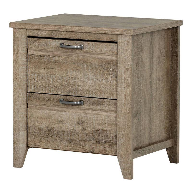 Lionel 2 Drawer Nightstand in Weathered Oak