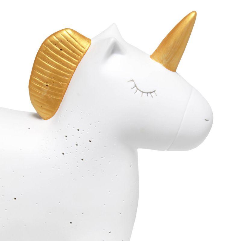 Porcelain Unicorn Shaped Table Lamp White - Simple Designs: Ceramic Nightstand Decor, ETL Listed, No Assembly Required