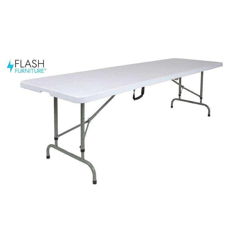 Parker 8' Height Adjustable Plastic Folding Event Table with Carrying Handle by Flash Furniture