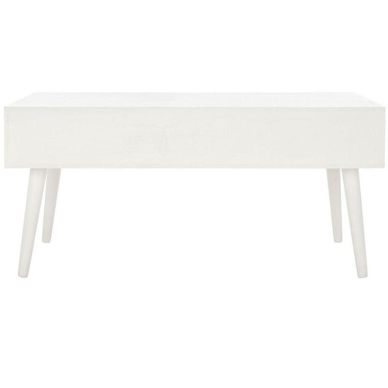 Mozart Mid-Century Coffee Table - Distressed White - Safavieh