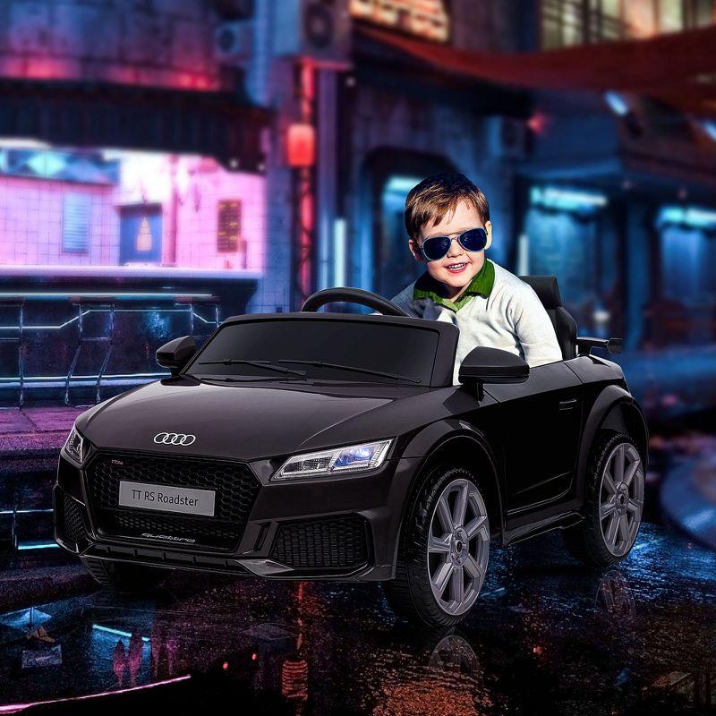 Aosom 6V Kids Electric Ride On Car, Licensed Audi TT RS with Seat and Remote Control, Horn, Music, MP3 - Black