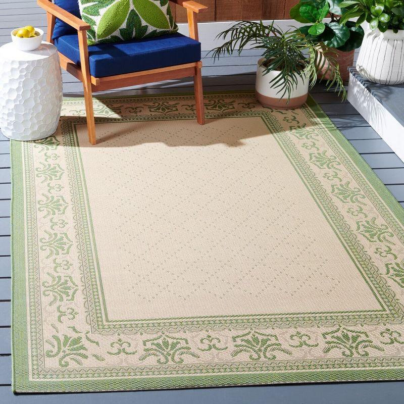 Courtyard CY0901 Power Loomed Indoor and Outdoor Area Rug - Natural/Olive - 4'x5'7" - Safavieh
