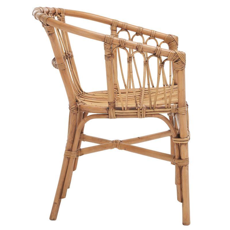 Adriana Rattan Accent Chair - Set of 2 - ACH6505 - Honey Brown Wash - Safavieh