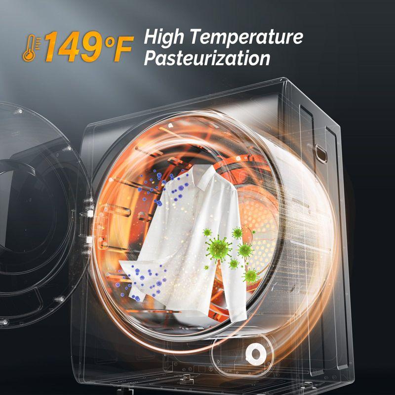 ROVSUN 110V Portable Clothes Dryer, 1.5 cu.ft Front Load Laundry Tumble Dryer with Stainless Steel Tub & LCD Touch Panel for Apartment, Dorm, 850W