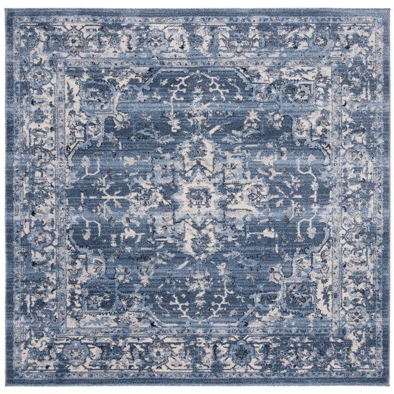 Charleston CHL411 Loomed Indoor Area Rug - Navy/Creme - 6'7"x6'7" - Safavieh