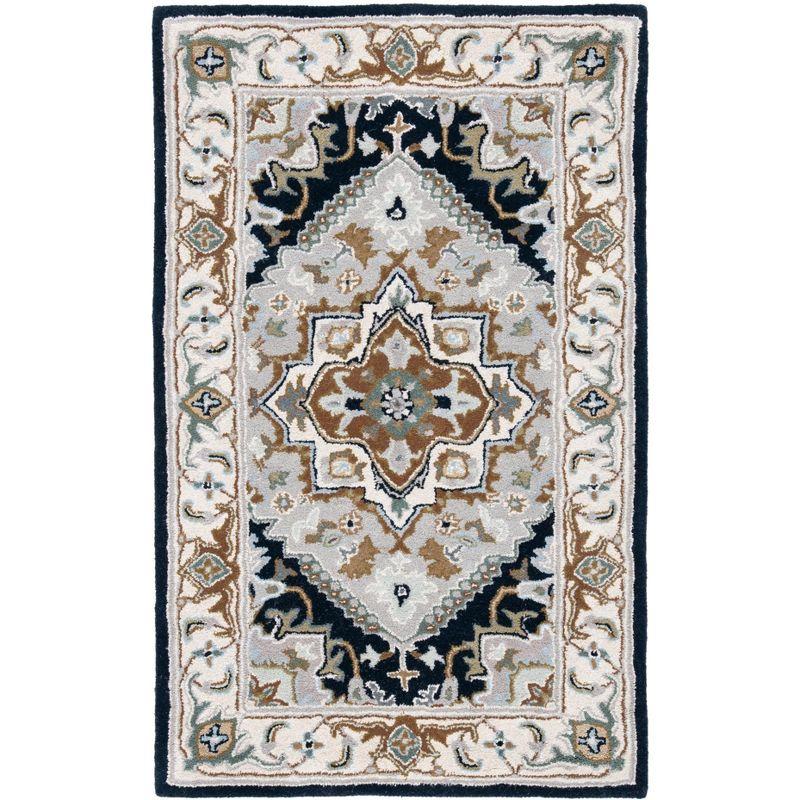 Heritage HG625 Handmade Accent Rug - 3'x5' - Grey/Navy - Safavieh