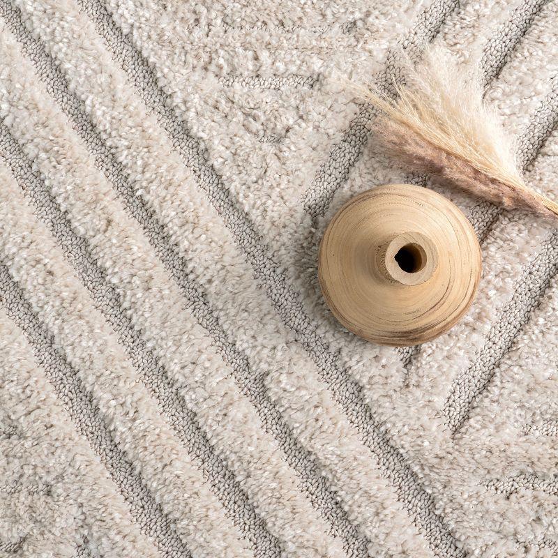Nuloom Risette Solid 5x8 Shag Indoor Area Rug for Living Room Bedroom Dining Room Nursery, Beige