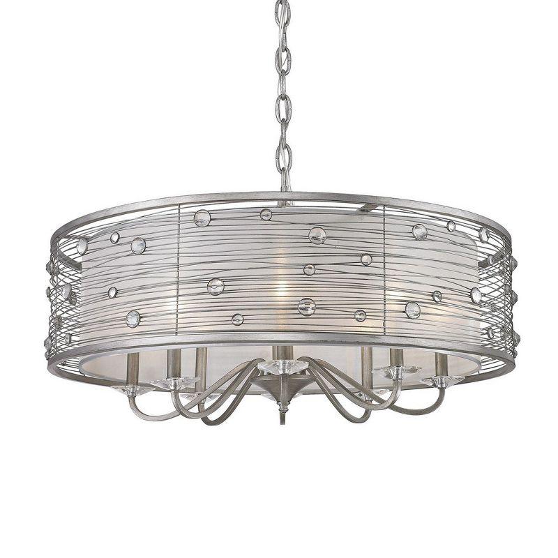 Golden Lighting Joia 8-Light Chandelier in Peruvian Silver with Sterling Mist