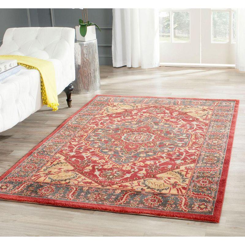 Mahal MAH621 Power Loomed Indoor Accent Rug - Navy/Red - 3'x5' - Safavieh.