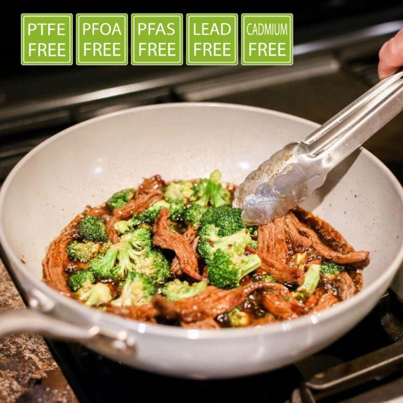 TECHEF CeraTerra - 12" Ceramic Nonstick  Flat Bottom Wok/Stir-Fry Pan