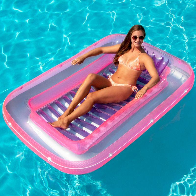 Swim Central Inflatable Tub Pool Swimming Pool Raft Lounger - 71" - Pink and Purple