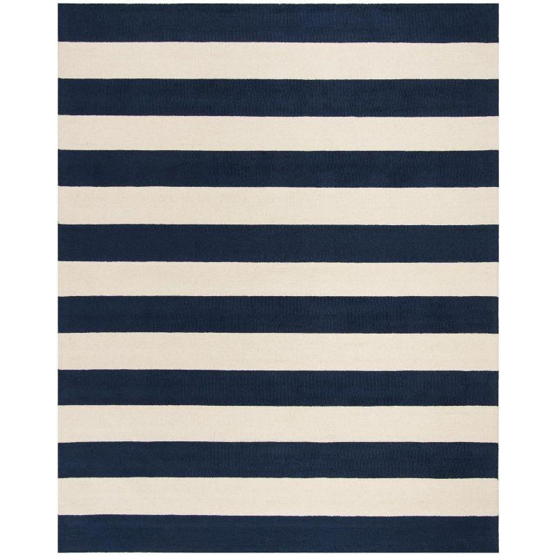 Safavieh Kids Stripe SFK919 Hand Tufted Indoor Area Rug - Navy/Ivory - 9'x12' - Safavieh