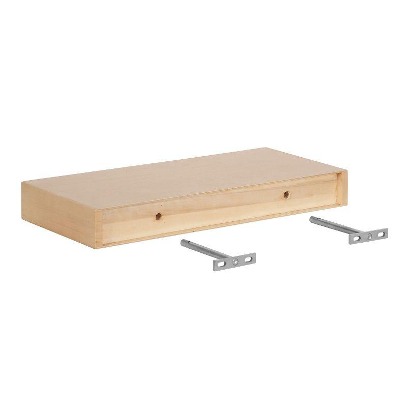 Kate and Laurel Havlock Rectangle MDF Floating Shelf, 2 Piece 18 Inch, Natural
