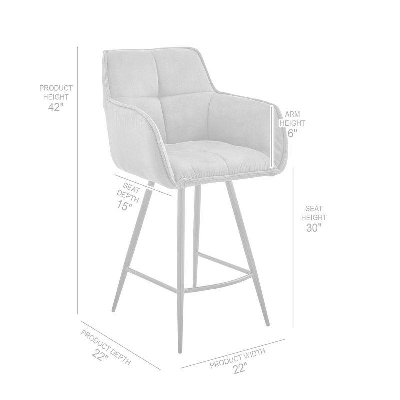 30" Verona Bar Stool with Fabric Finish, Metal Frame & Foam Cushion - Armen Living