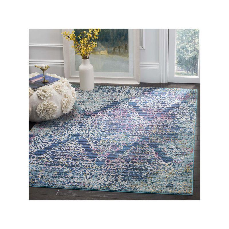 Aria Contemporary Blue Rectangular Easy-Care Area Rug