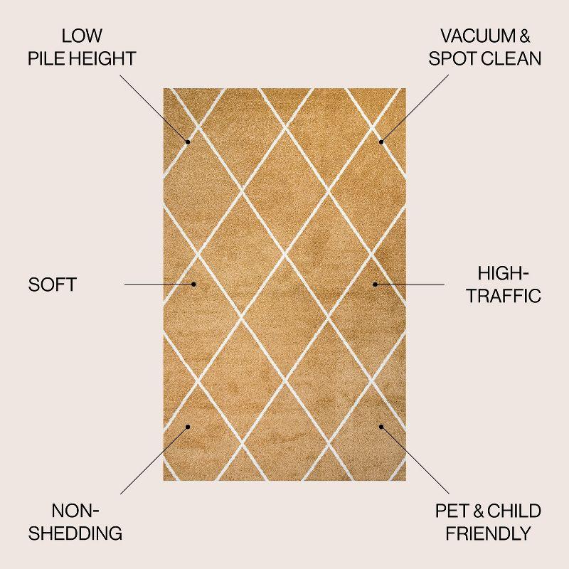 8'x10'  Cole Minimalist Diamond Trellis Area Rug, Gold/White - JONATHAN Y