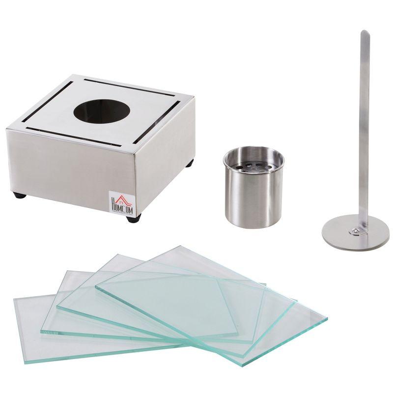 HomCom Metal Bio-Ethanol Tabletop Fireplace with Flame Guard