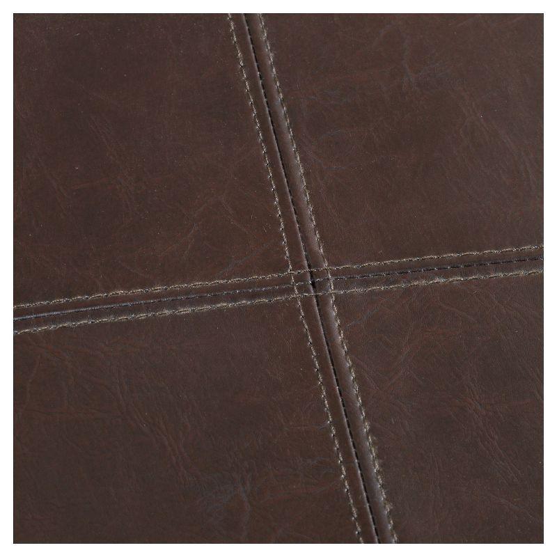 Mansfield Faux Leather Tray Top Storage Ottoman - Brown - Christopher Knight Home: Square Upholstered Bench with Wood Frame