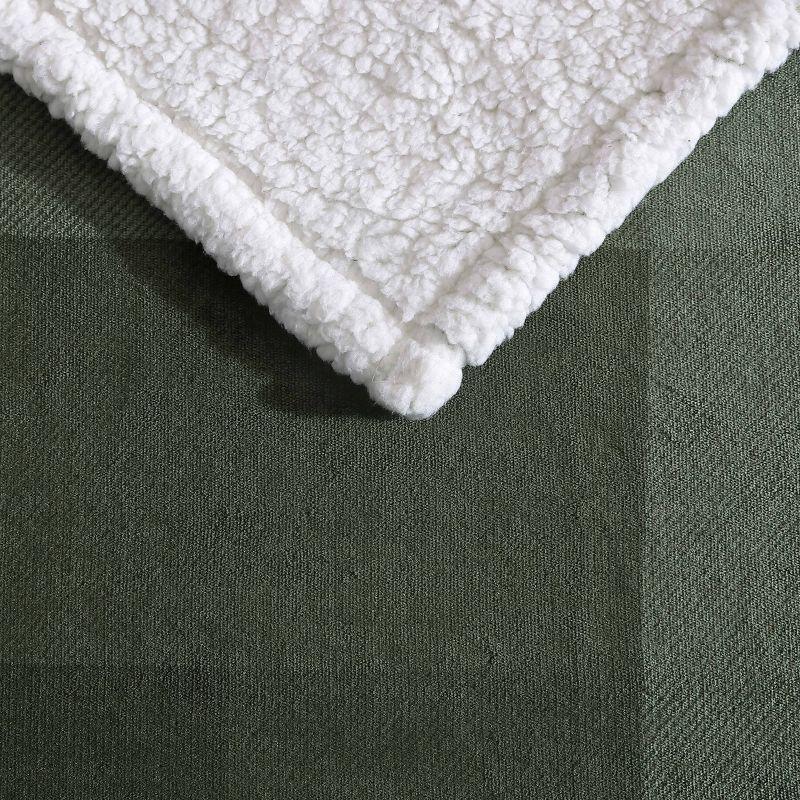 50"x60" Pine Plaid Throw Blanket Green - Eddie Bauer: Soft Fleece, Cozy, Machine Washable