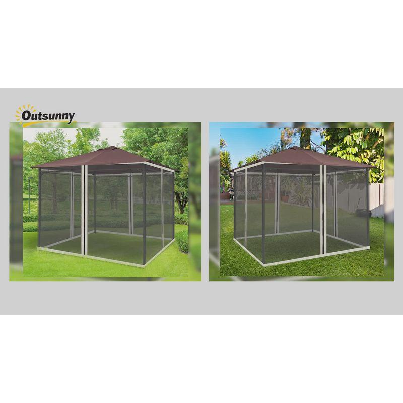 Outsunny Universal Mesh Sidewall Netting Replacement for Gazebos and Canopy Tents with Zippers, (Sidewall Only)