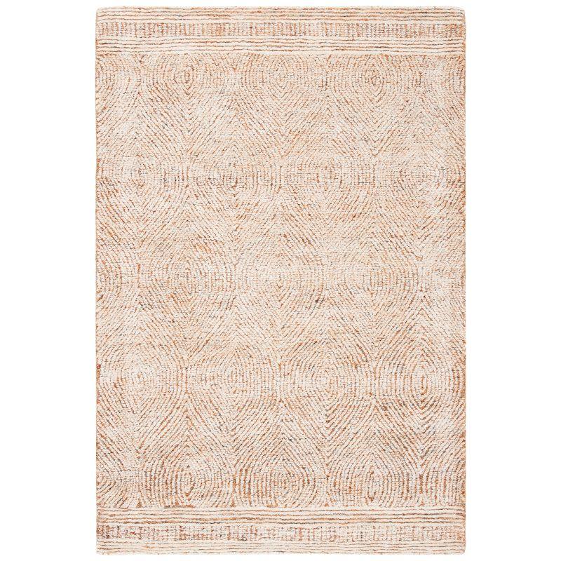 Abstract ABT340 Handmade Indoor Area Rug - Ivory/Rust - 4'x6' - Safavieh