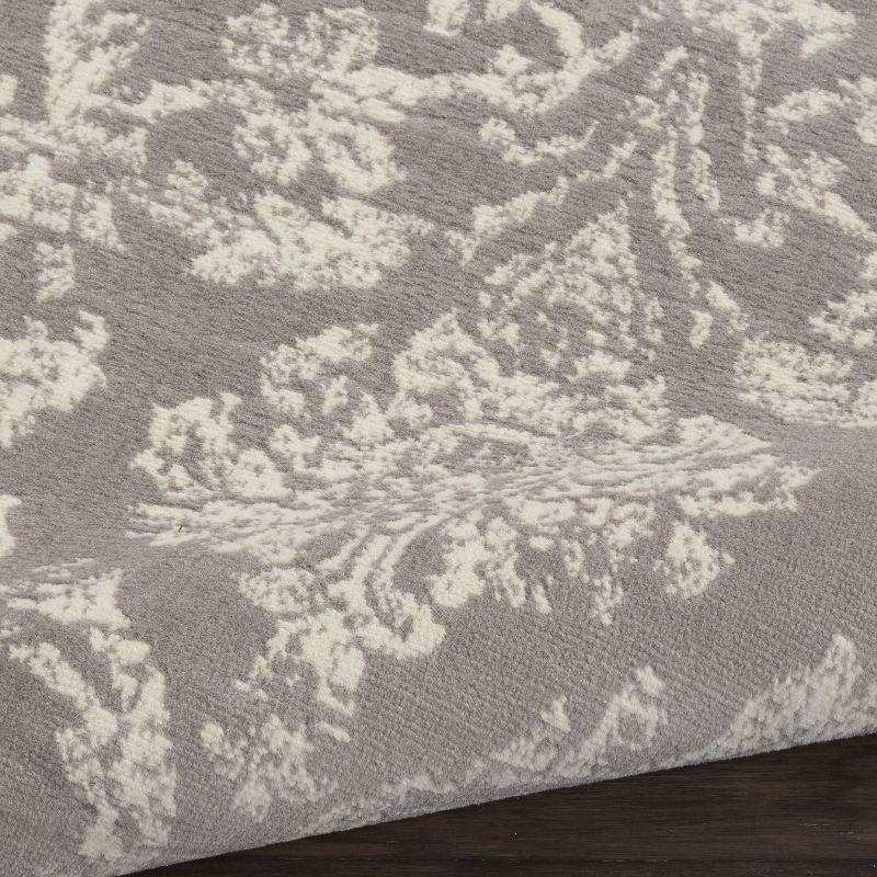 Nourison Jubilant 7'10" x 9'10" (8' x 10') Grey Area Rug Farmhouse Vintage Damask by Nourison