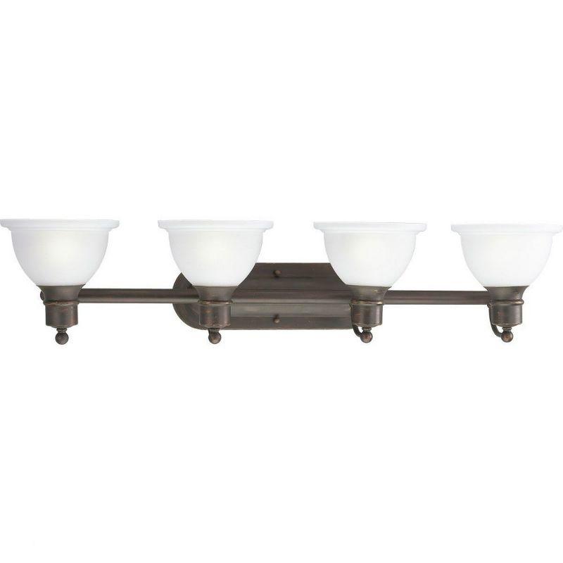 Progress Lighting Madison 4-Light Wall Bracket, Antique Bronze, White Etched Glass