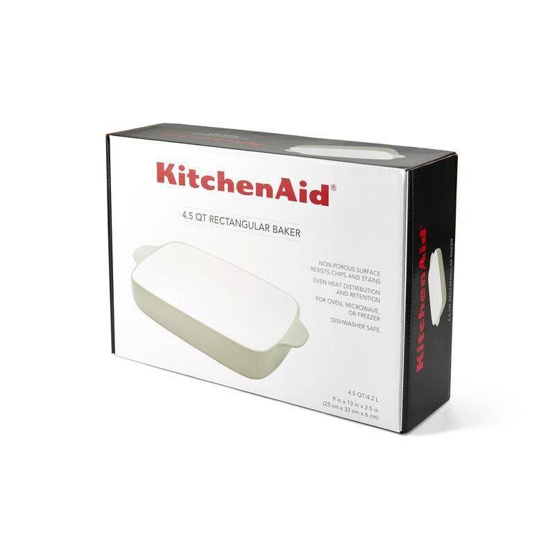 KitchenAid 4.5qt Vitrified Stoneware Rectangular Baker Pistachio: Ceramic Casseroles & Baking Dish, Dishwasher-Safe