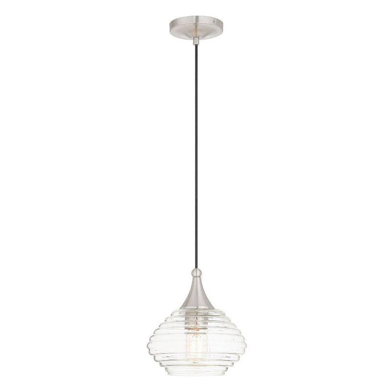 Sleek Brushed Nickel Mini Pendant with Clear Globe Shade