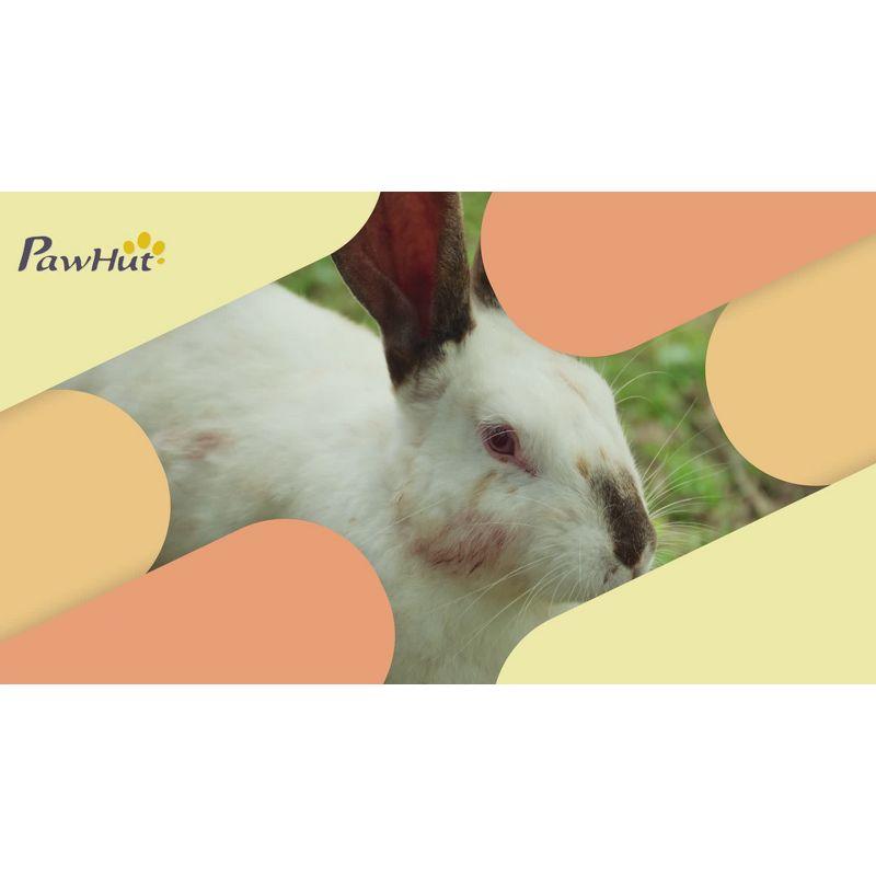 PawHut 54" 2-Story Large Rabbit Hutch Bunny Cage Wooden Pet House Small Animal Habitat with Lockable Doors, No Leak Tray and waterproof Roof for Outdoor/Indoor