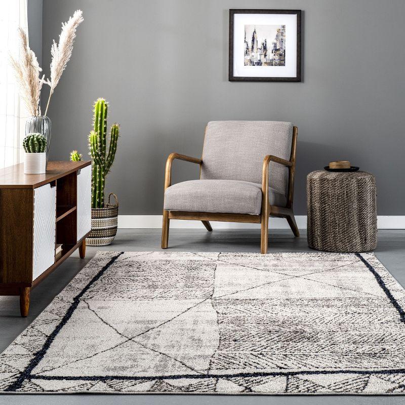 Beige 5'3" x 7'7" Moroccan-Inspired Synthetic Area Rug