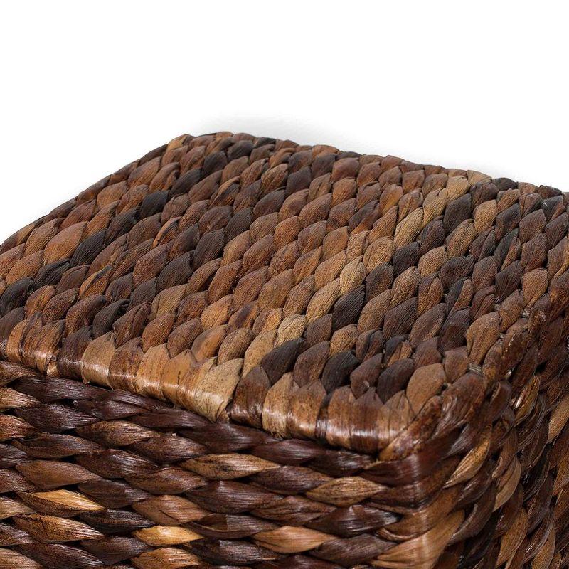 Hand-Woven Seagrass Rectangular Accent Stool