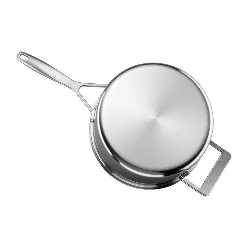 Demeyere Industry 5-Ply 4-qt Stainless Steel Saucepan with Handle Helper