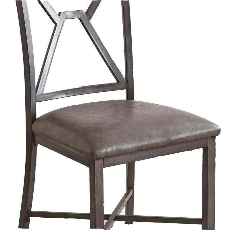 Set of 2 Alamo Side Chair Gray: Upholstered, Metal Legs, Geometric Cutouts - Steve Silver Co.