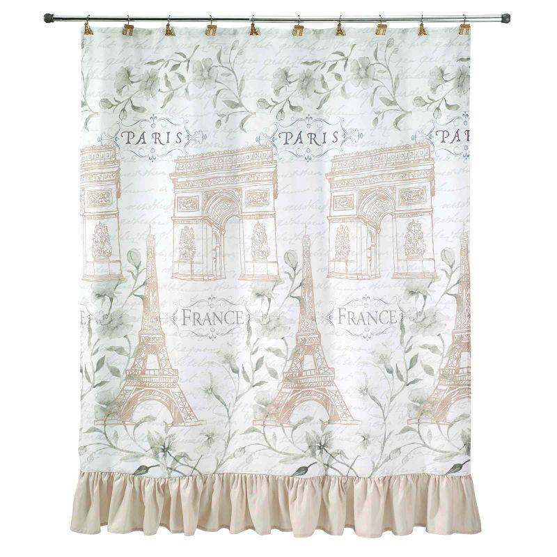 Avanti Linens Paris Botanique Shower Curtain & Hook Set