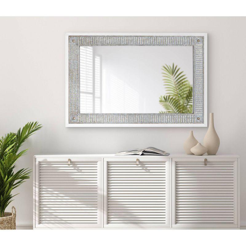 27" x 39" Deely Rectangle Wall Mirror White - Kate & Laurel All Things Decor: Vintage-Inspired, Farmhouse Style, No Assembly Required