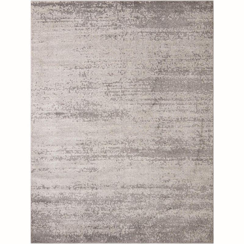 Unique Loom Del Mar Collection Area Rug - Lucille (9'  x 12' Rectangle Gray/Ivory)